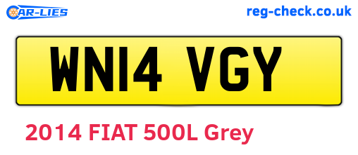 WN14VGY are the vehicle registration plates.