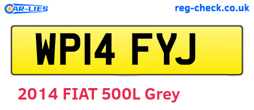 WP14FYJ are the vehicle registration plates.
