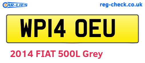 WP14OEU are the vehicle registration plates.