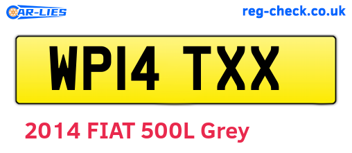 WP14TXX are the vehicle registration plates.