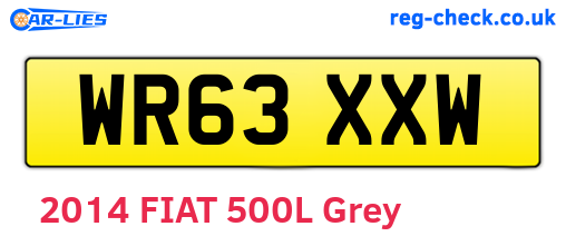 WR63XXW are the vehicle registration plates.