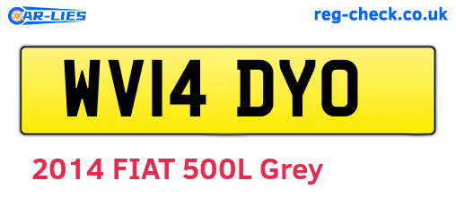 WV14DYO are the vehicle registration plates.