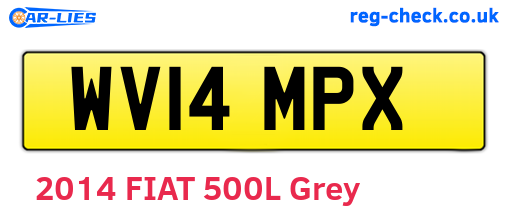 WV14MPX are the vehicle registration plates.