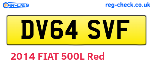 DV64SVF are the vehicle registration plates.