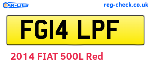 FG14LPF are the vehicle registration plates.