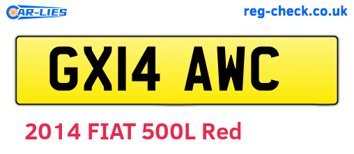 GX14AWC are the vehicle registration plates.