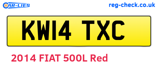 KW14TXC are the vehicle registration plates.
