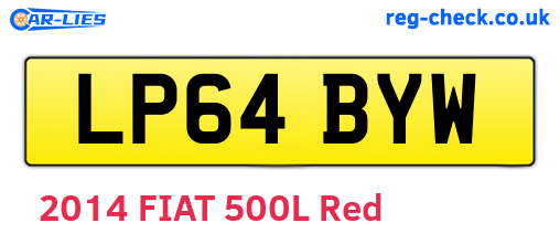 LP64BYW are the vehicle registration plates.