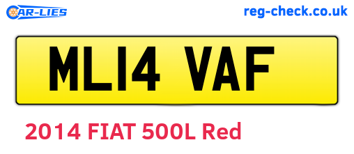 ML14VAF are the vehicle registration plates.