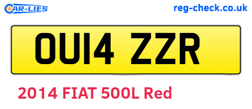 OU14ZZR are the vehicle registration plates.