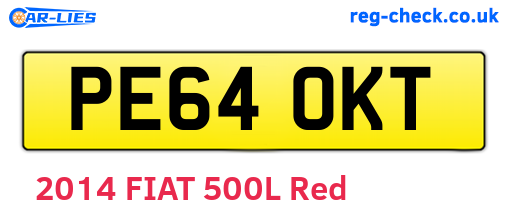 PE64OKT are the vehicle registration plates.