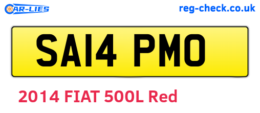 SA14PMO are the vehicle registration plates.