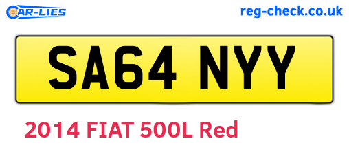 SA64NYY are the vehicle registration plates.