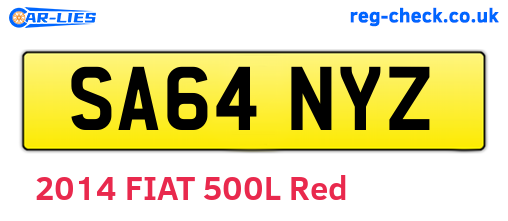 SA64NYZ are the vehicle registration plates.