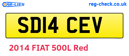 SD14CEV are the vehicle registration plates.