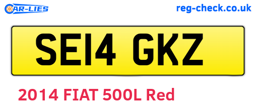 SE14GKZ are the vehicle registration plates.