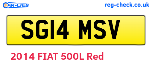 SG14MSV are the vehicle registration plates.