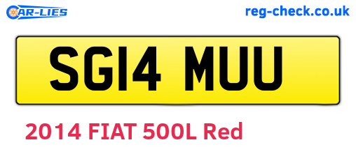 SG14MUU are the vehicle registration plates.