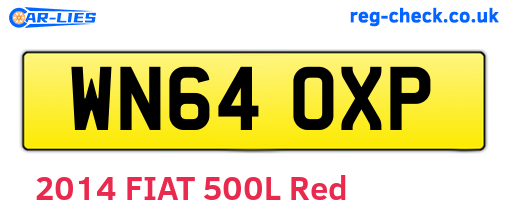 WN64OXP are the vehicle registration plates.