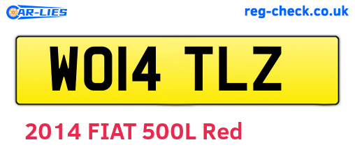 WO14TLZ are the vehicle registration plates.