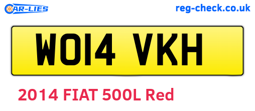 WO14VKH are the vehicle registration plates.