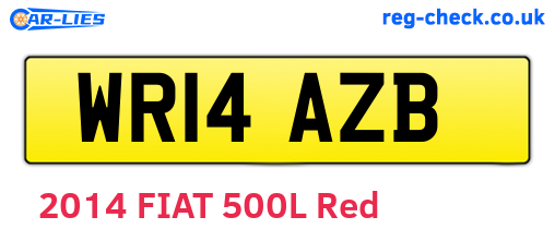 WR14AZB are the vehicle registration plates.