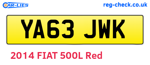 YA63JWK are the vehicle registration plates.