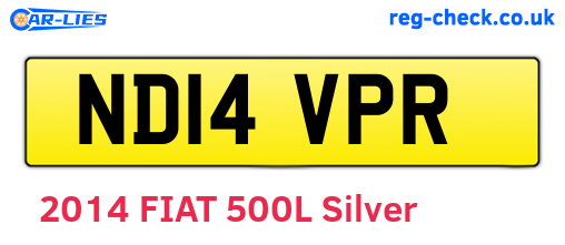 ND14VPR are the vehicle registration plates.