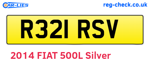 R321RSV are the vehicle registration plates.