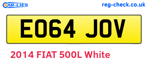 EO64JOV are the vehicle registration plates.