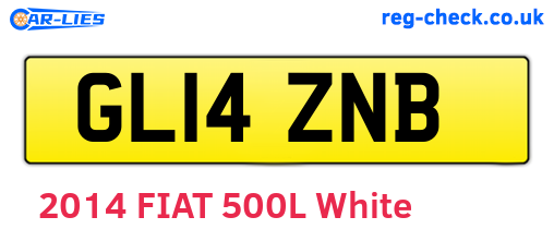 GL14ZNB are the vehicle registration plates.