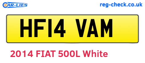 HF14VAM are the vehicle registration plates.