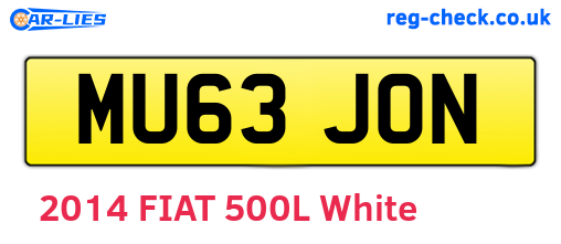 MU63JON are the vehicle registration plates.