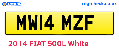 MW14MZF are the vehicle registration plates.