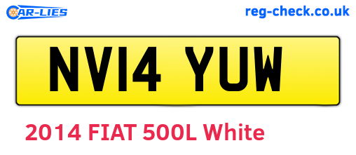 NV14YUW are the vehicle registration plates.
