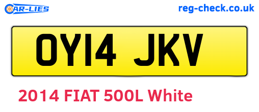OY14JKV are the vehicle registration plates.