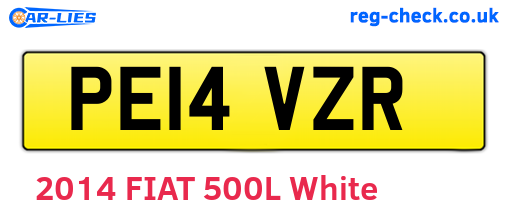 PE14VZR are the vehicle registration plates.