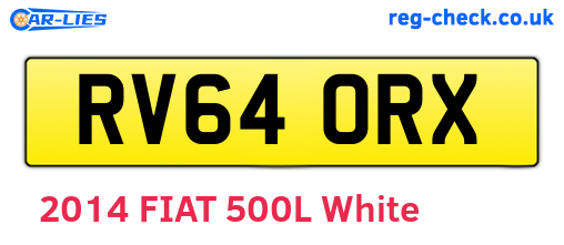 RV64ORX are the vehicle registration plates.