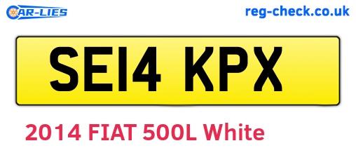 SE14KPX are the vehicle registration plates.