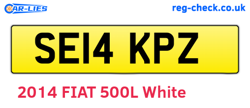 SE14KPZ are the vehicle registration plates.