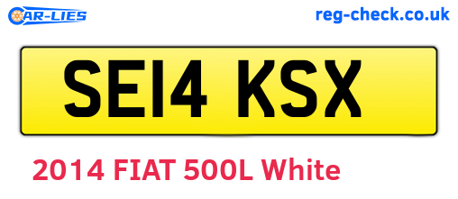 SE14KSX are the vehicle registration plates.