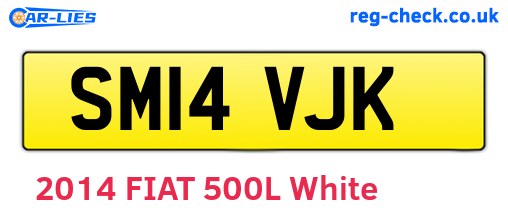 SM14VJK are the vehicle registration plates.