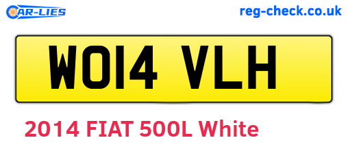 WO14VLH are the vehicle registration plates.