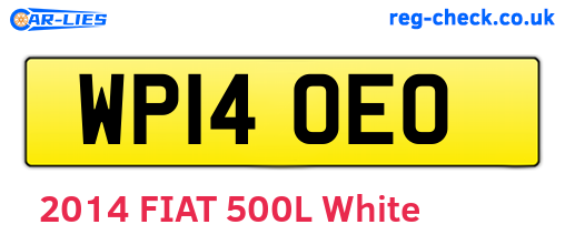 WP14OEO are the vehicle registration plates.