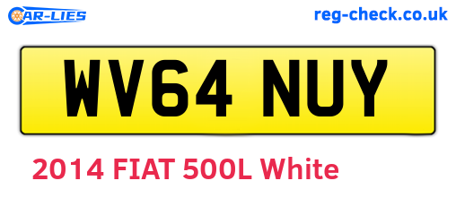 WV64NUY are the vehicle registration plates.