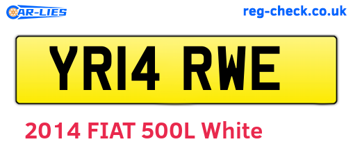 YR14RWE are the vehicle registration plates.