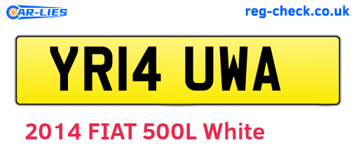 YR14UWA are the vehicle registration plates.