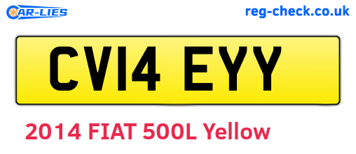 CV14EYY are the vehicle registration plates.