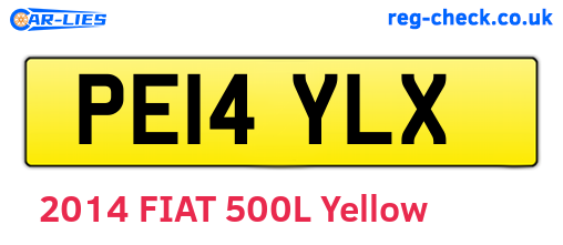 PE14YLX are the vehicle registration plates.