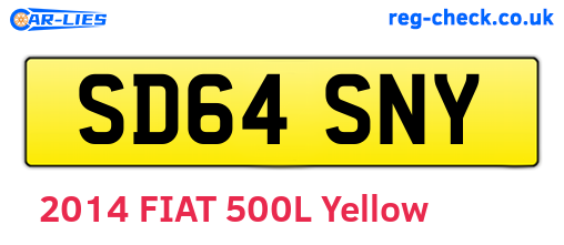 SD64SNY are the vehicle registration plates.